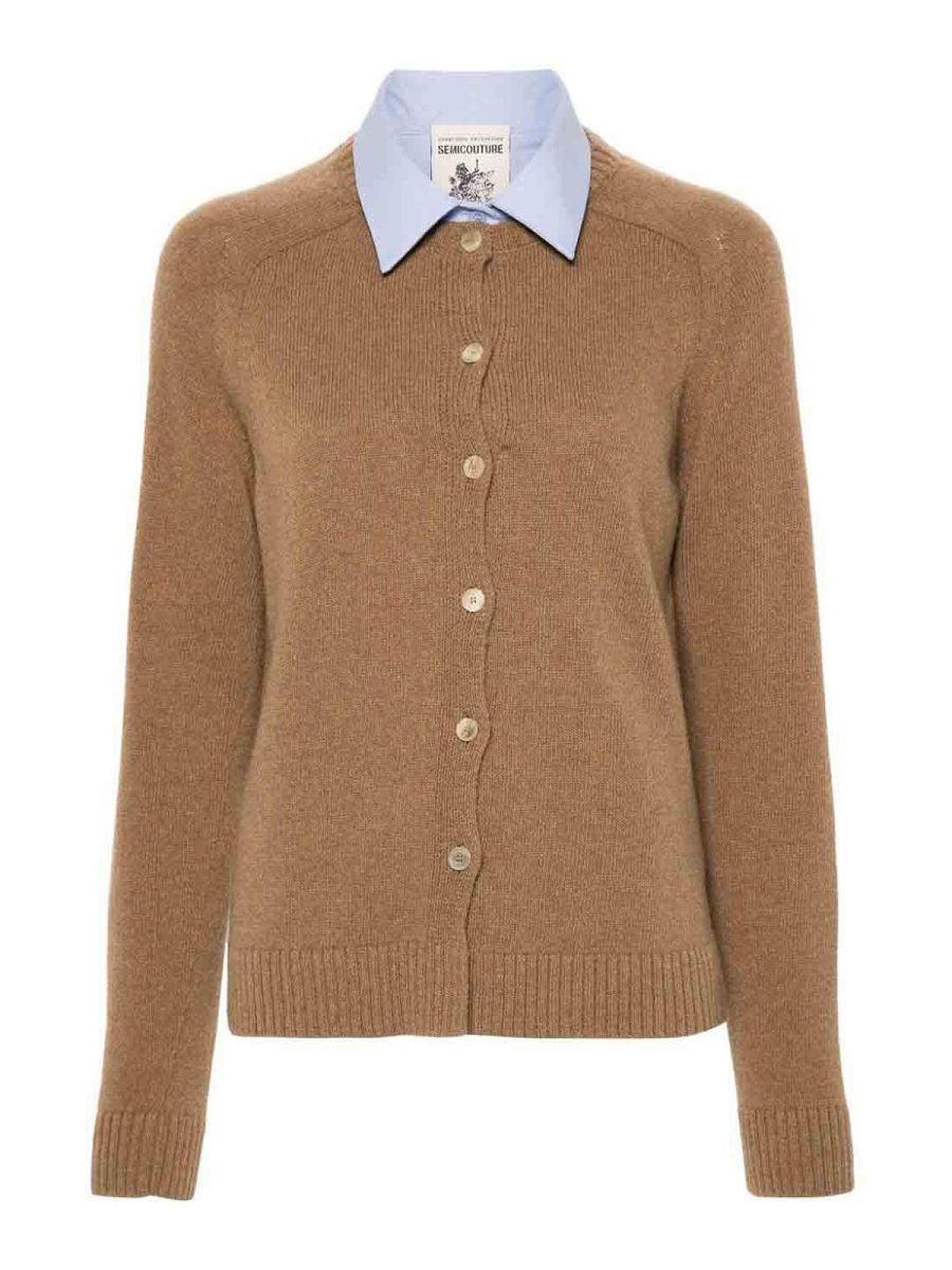 Semicouture Pull Col Rond - Beige