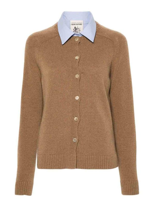 Semicouture Pull Col Rond - Beige