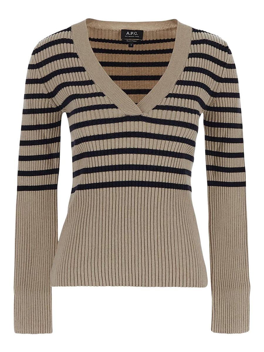 A. P.C. Pull Col Rond - Blanc