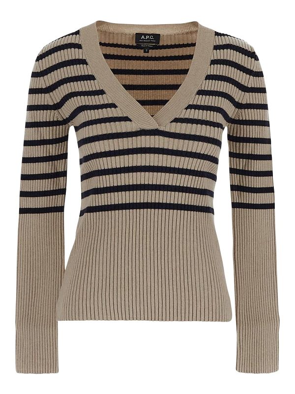 A. P.C. Pull Col Rond - Blanc