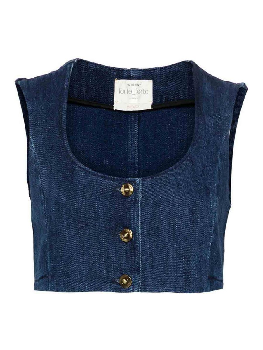 Forte Forte Top - Bleu