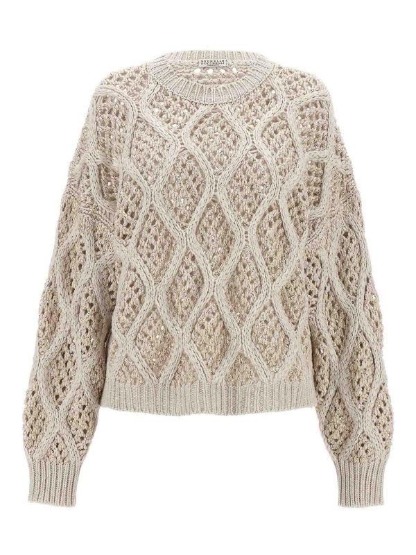 Brunello Cucinelli Pull Col Rond - Beige