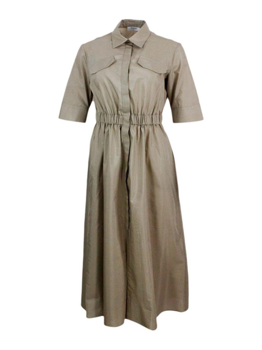 Barba Robe Au Genou - Beige