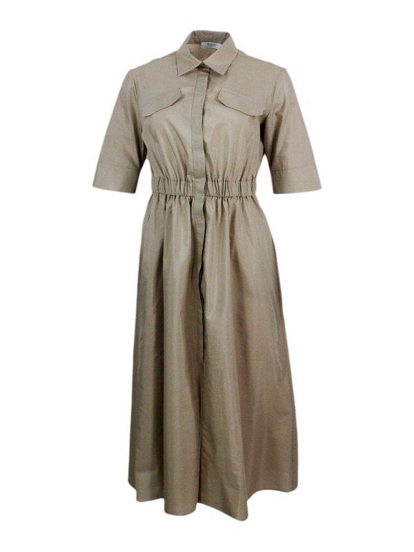 Barba Robe Au Genou - Beige