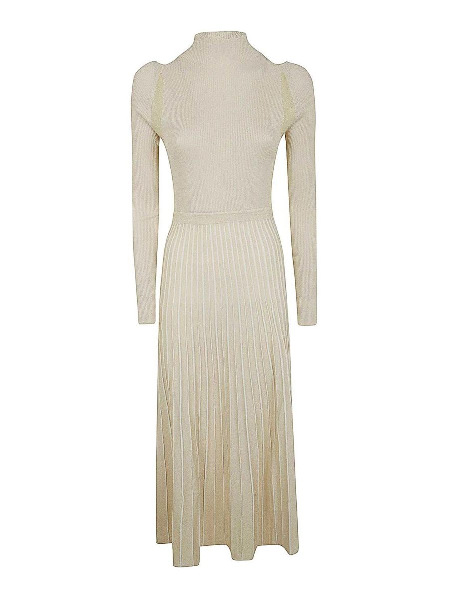 Pinko Robe Au Genou - Blanc