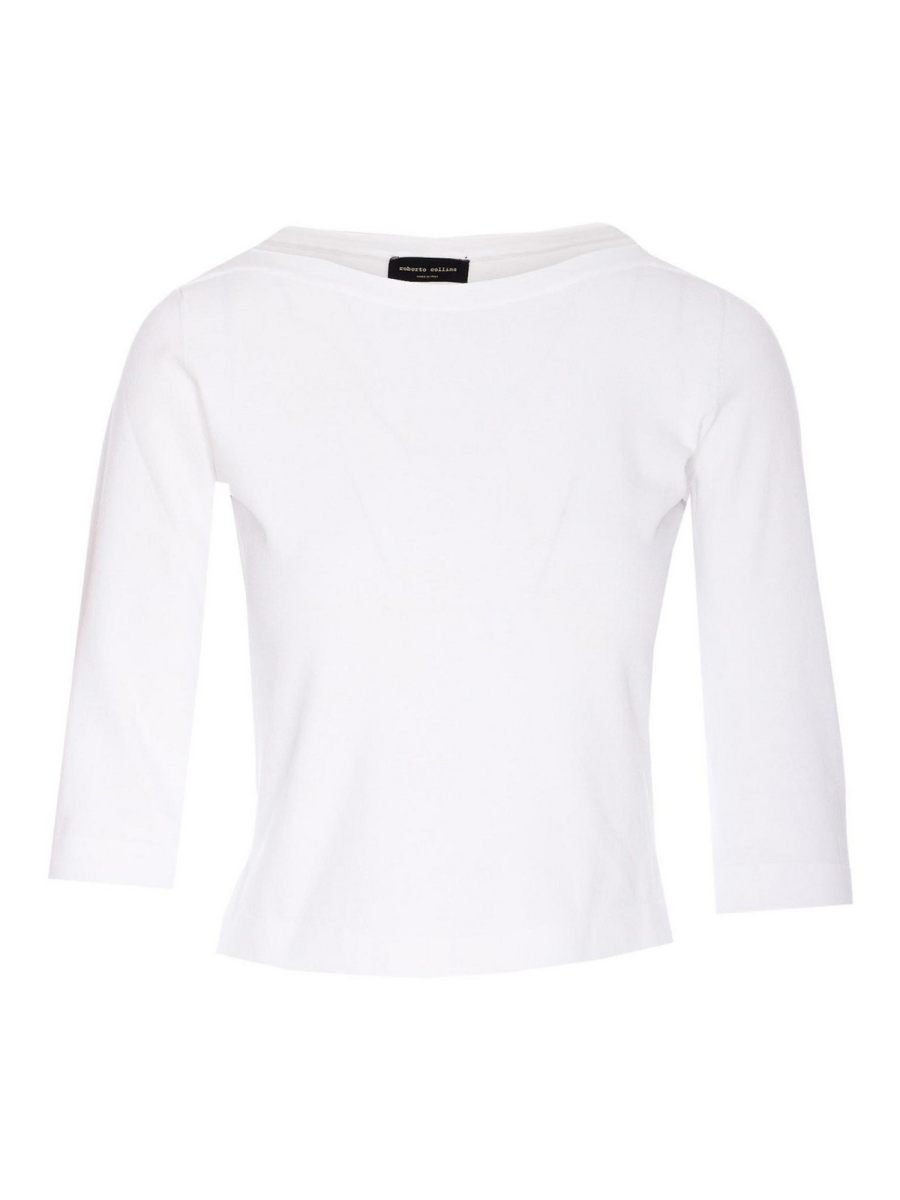 Roberto Collina Pull Col Rond - Blanc