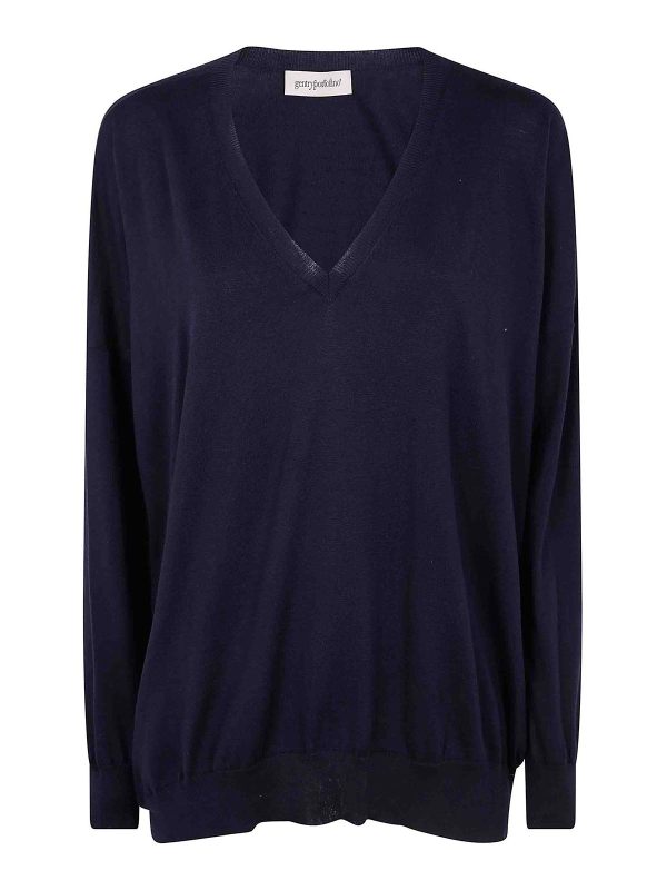 Gentryportofino Pull À Col V - Bleu