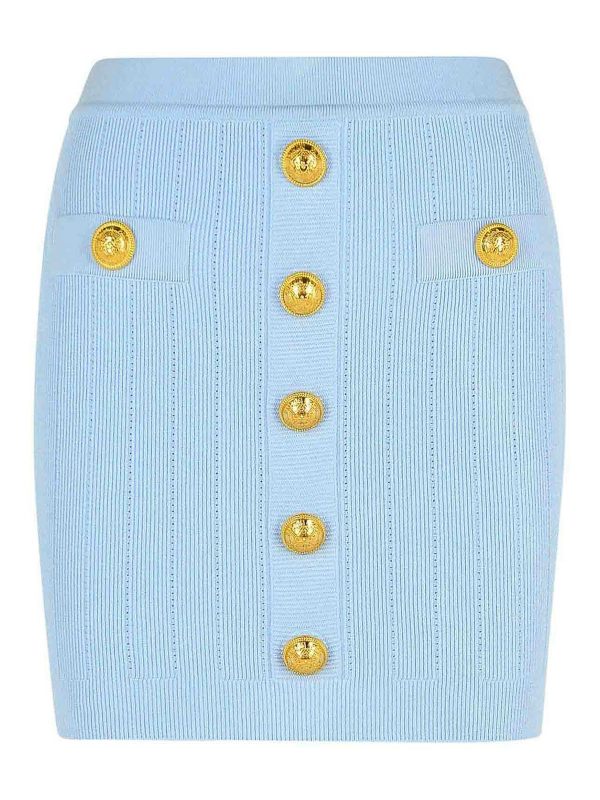 Balmain Jupe Midi - Bleu