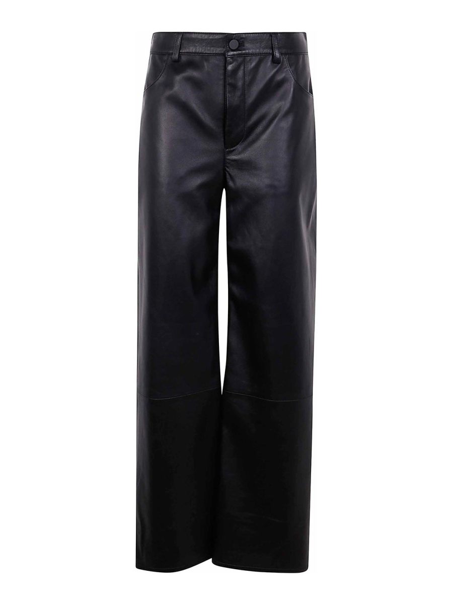 Loulou Studio Pantalons En Cuir - Noir