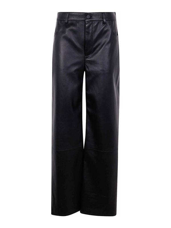 Loulou Studio Pantalons En Cuir - Noir