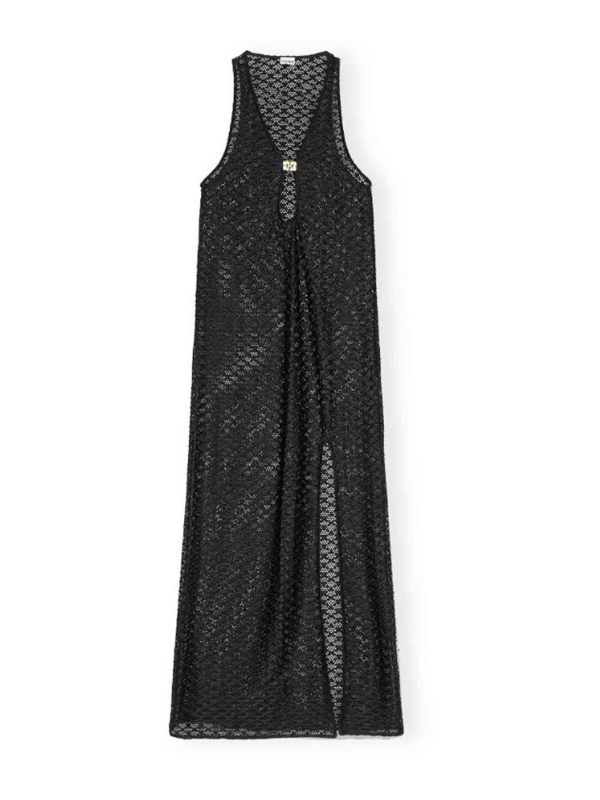 Ganni Robe Au Genou - Noir