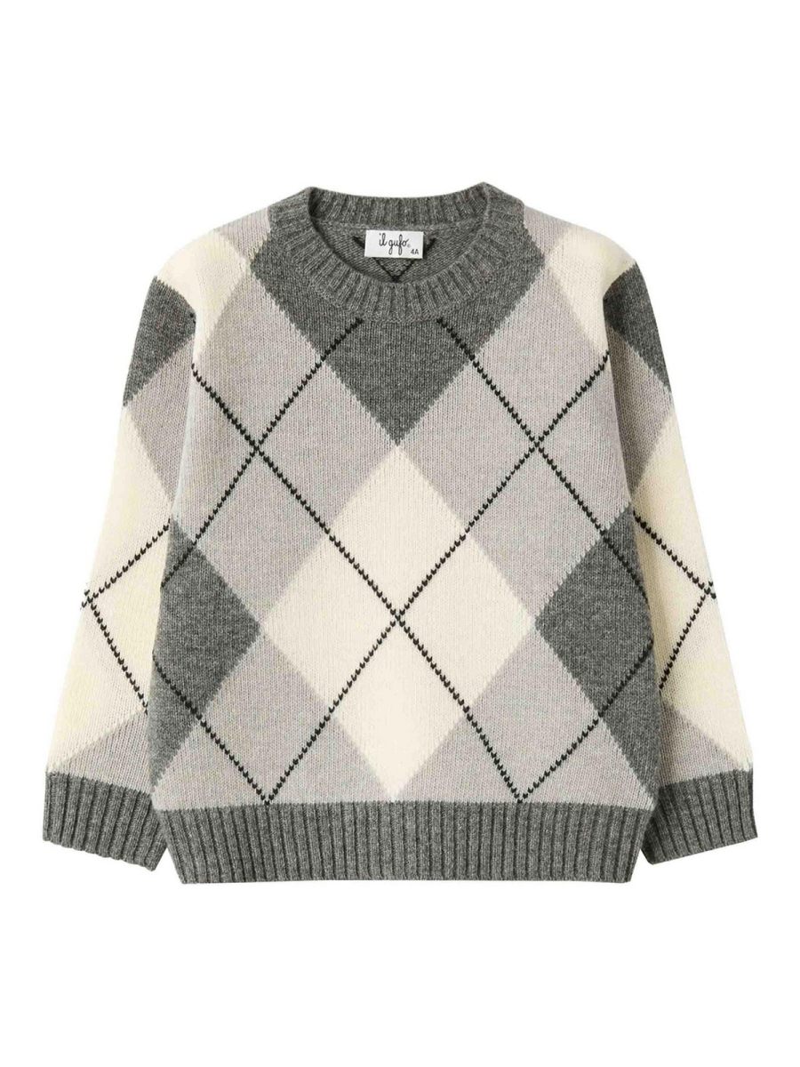Il Gufo Pull Col Bateau - Gris