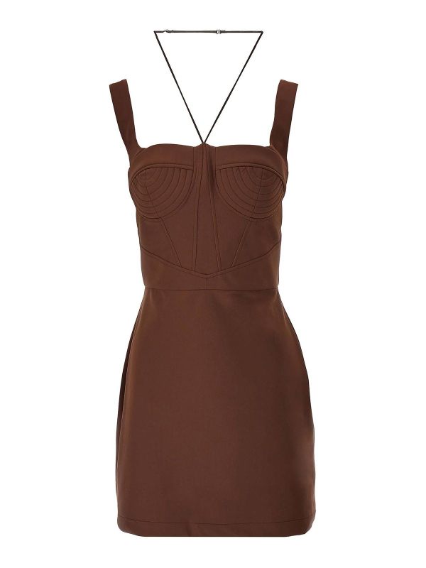 Nensi Dojaka Robe Au Genou - Marron