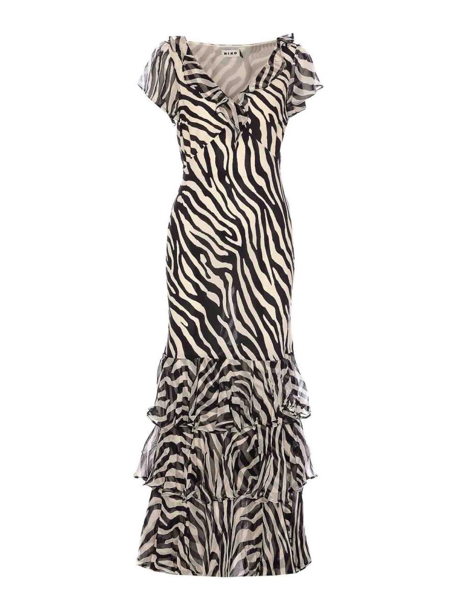 Rixo Robe Au Genou - Noir
