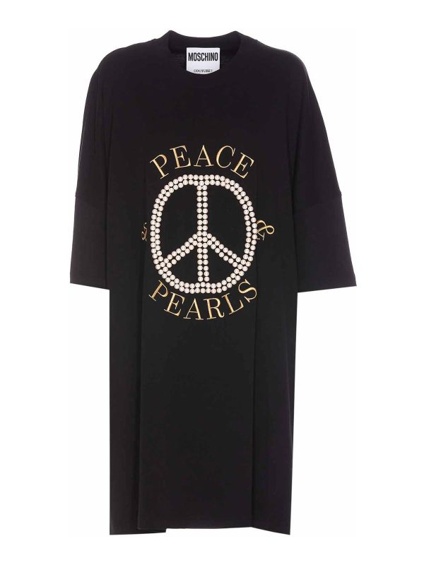 Moschino Robe Au Genou - Noir