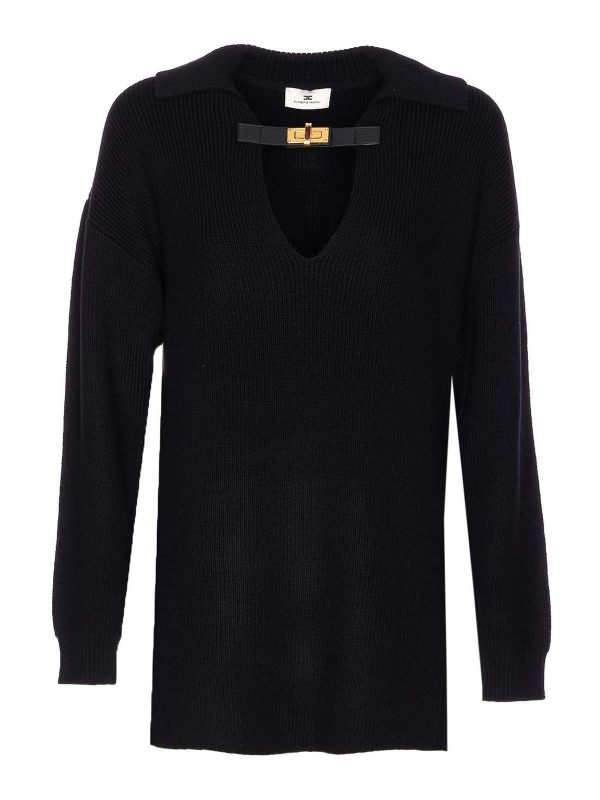 Elisabetta Franchi Pull Col Rond - Noir