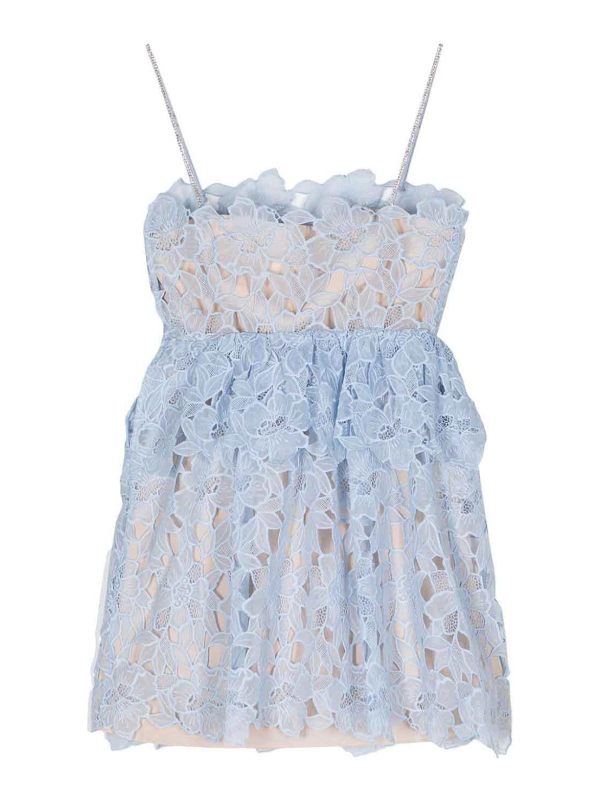 Self Portrait Robe Courte - Bleu Clair