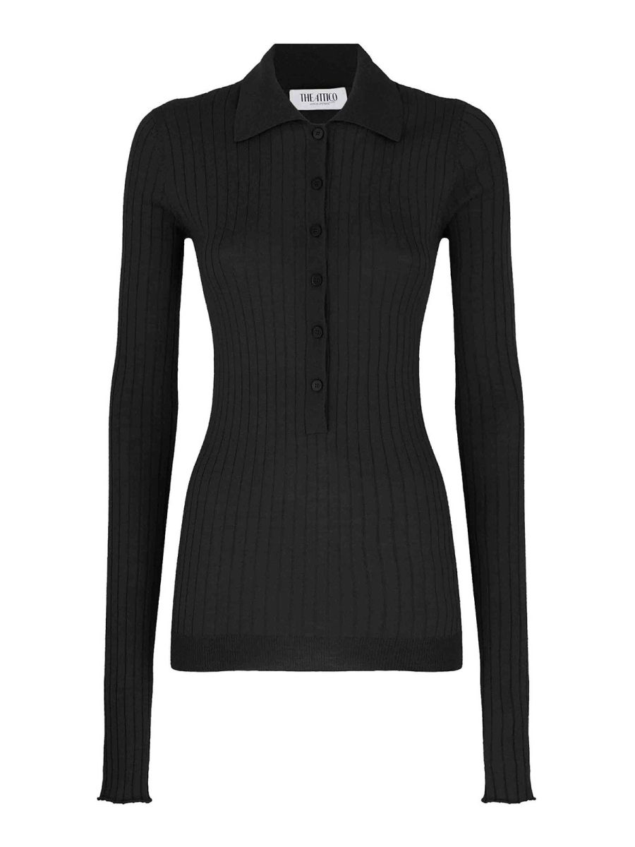 The Attico Pull Col Bateau - Noir