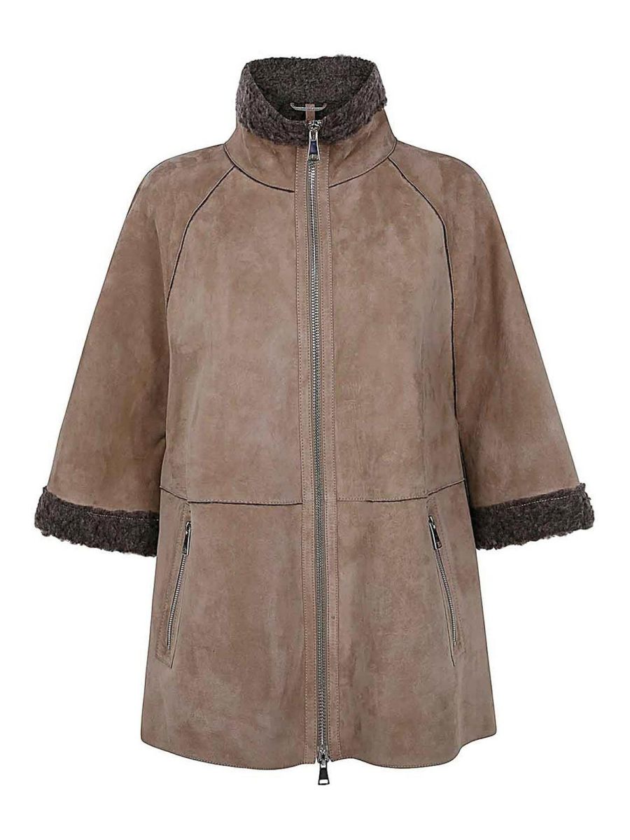 The Jackie Leathers Manteau Au Genou - Marron