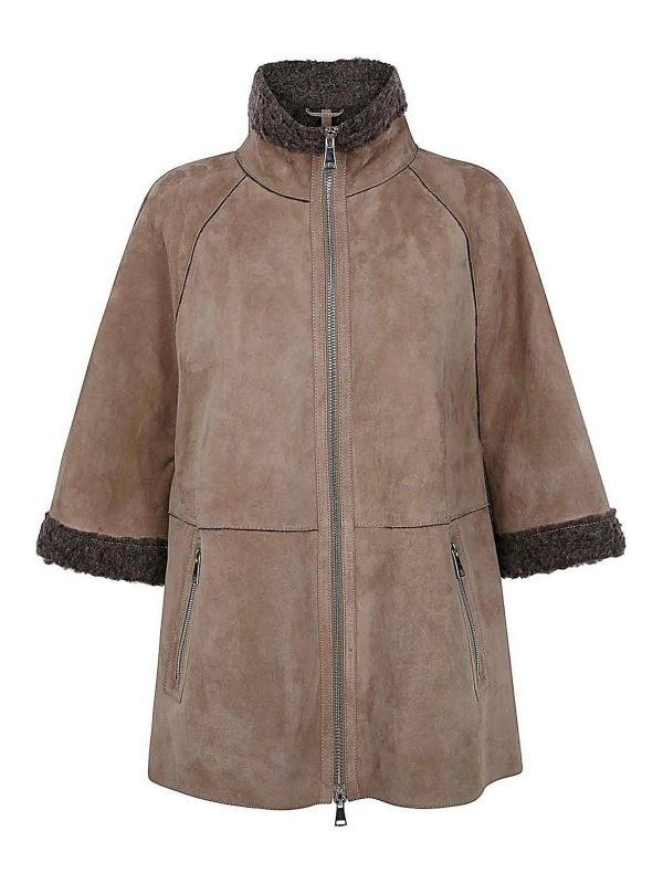 The Jackie Leathers Manteau Au Genou - Marron