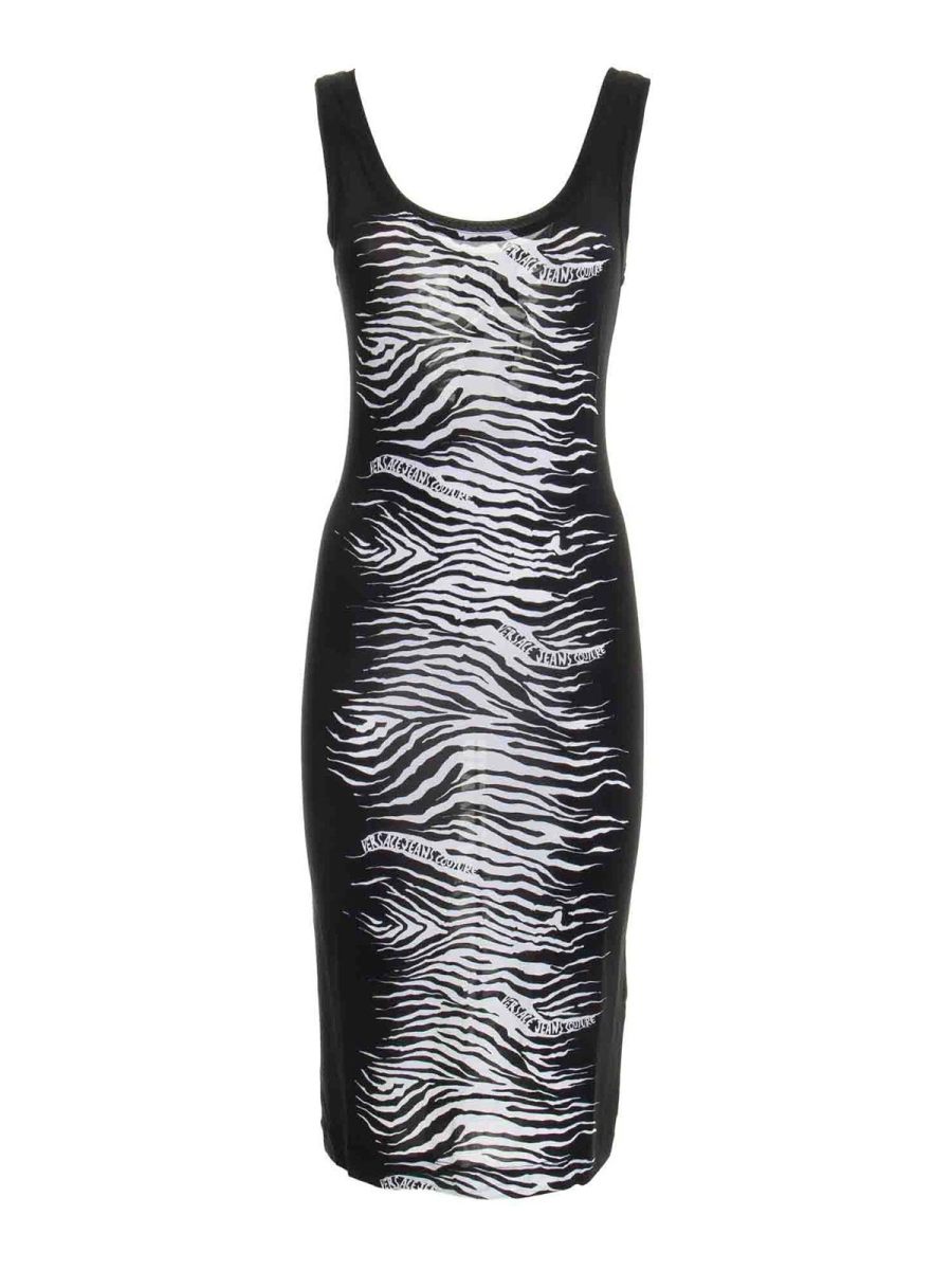 Versace Jeans Couture Robe Au Genou - Noir
