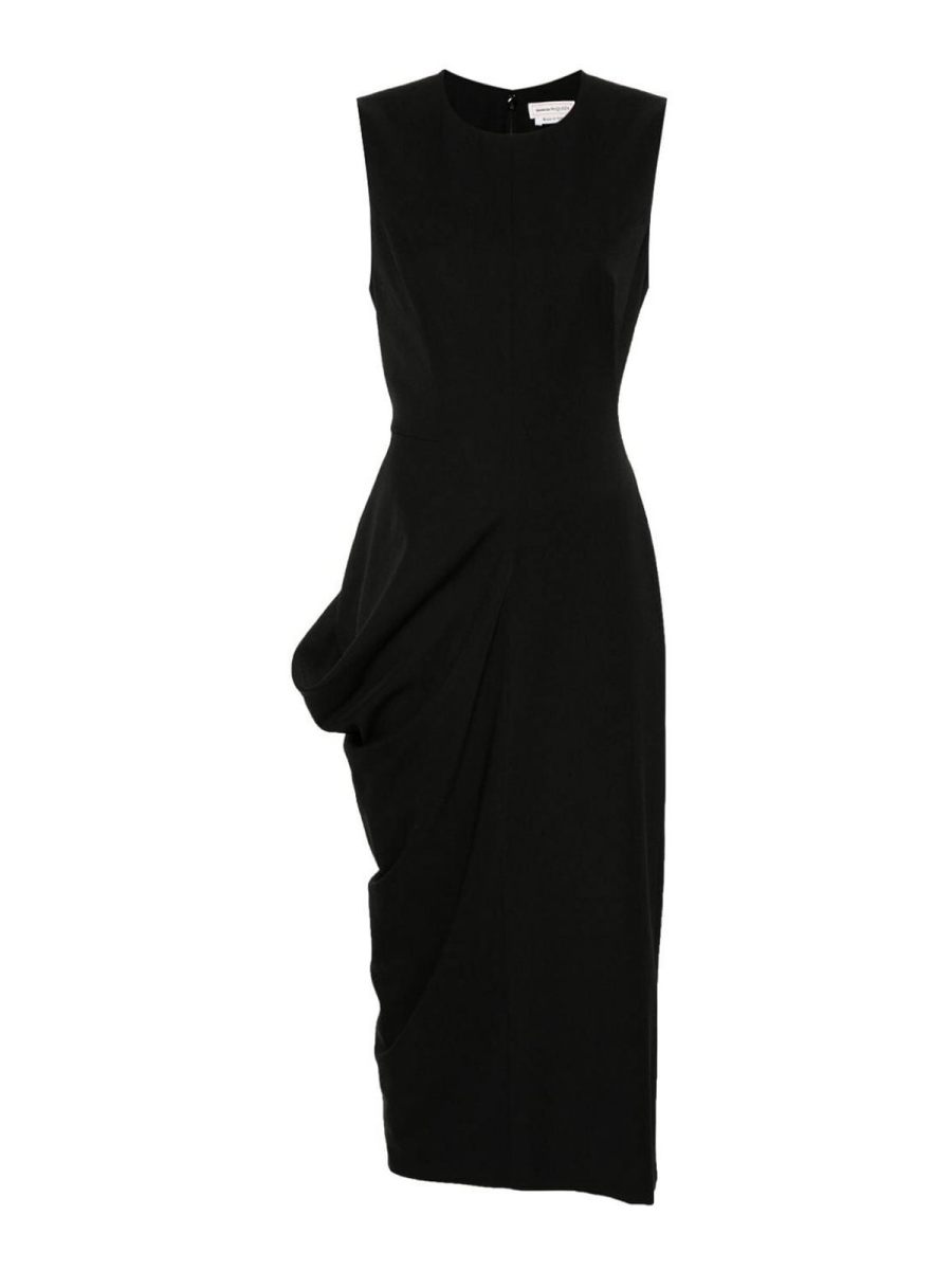Alexander Mcqueen Robe Au Genou - Noir