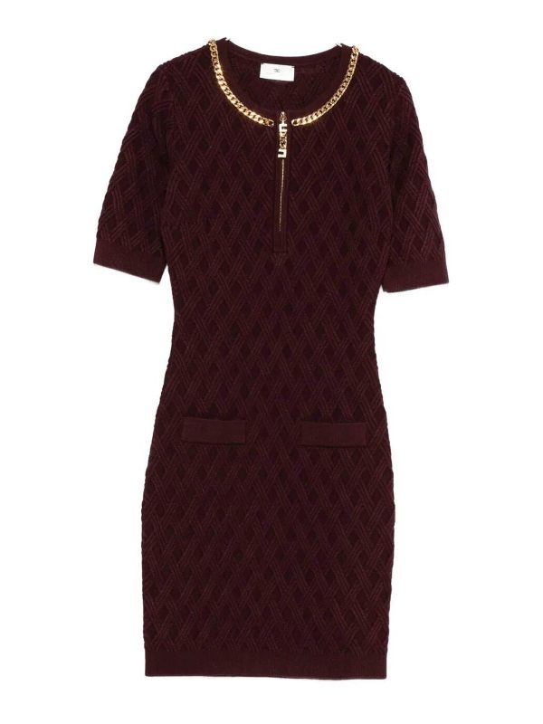 Elisabetta Franchi Robe Au Genou - Rouge
