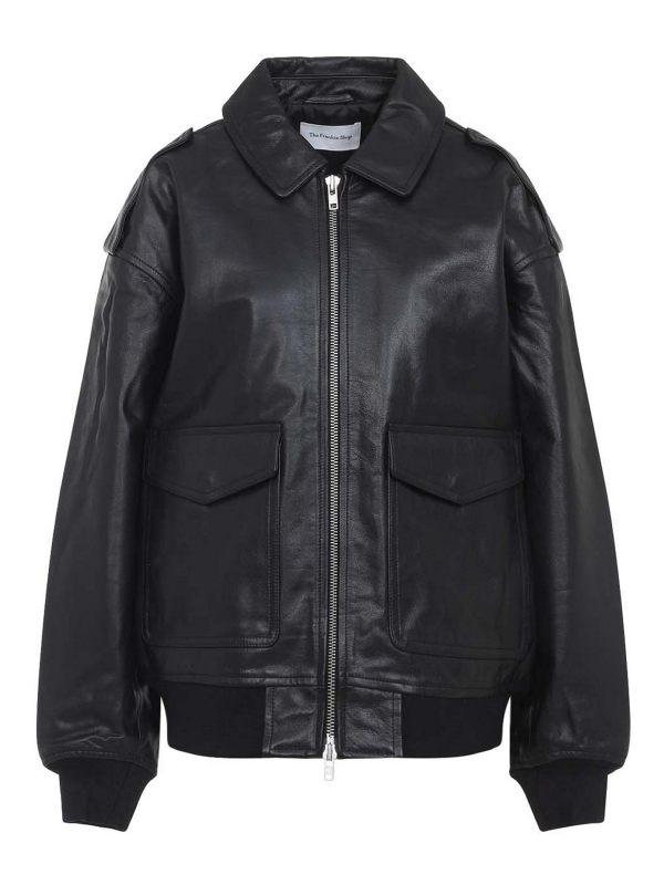 The Frankie Shop Blouson En Cuir - Noir