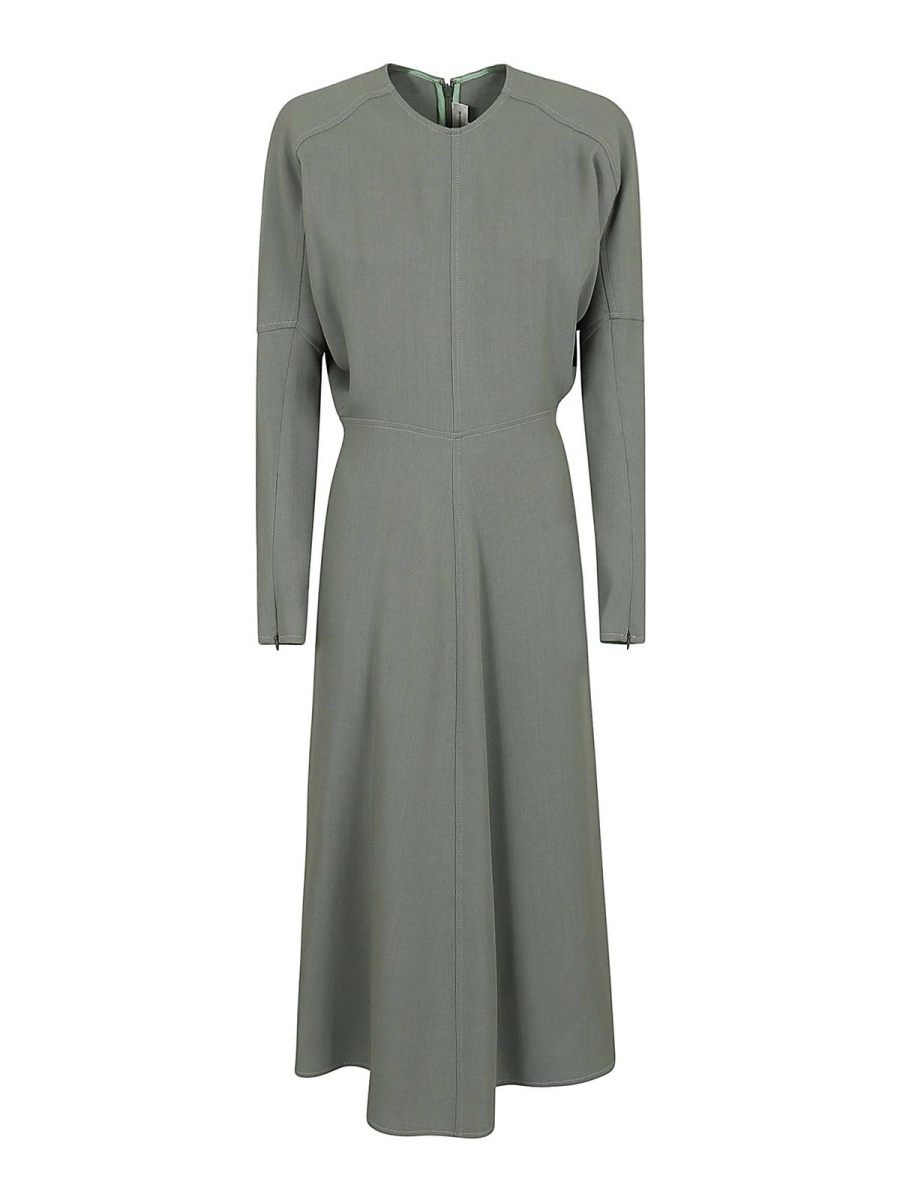 Victoria Beckham Robe Au Genou - Vert