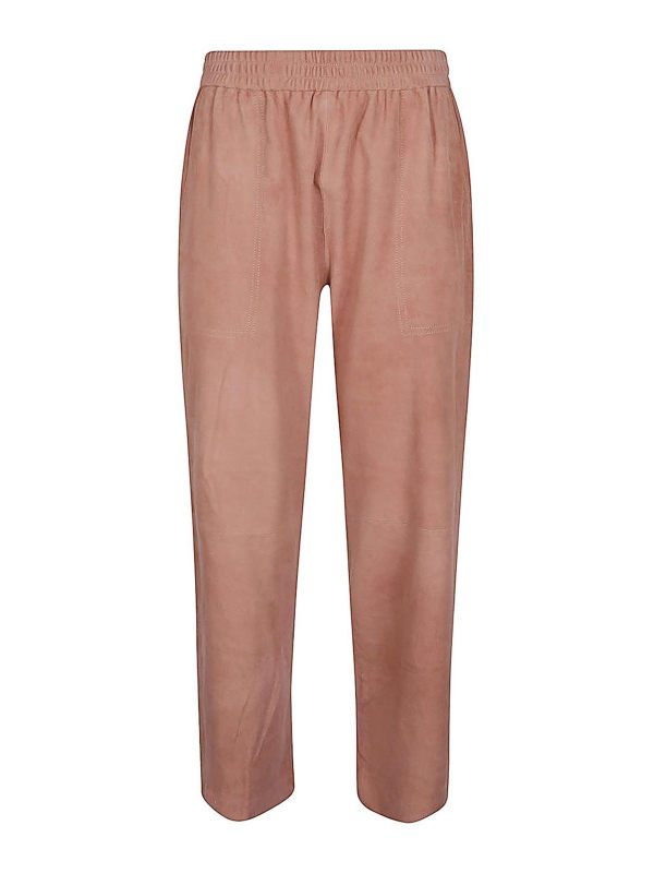 Via Masini 80 Pantalons En Cuir - Rose Clair