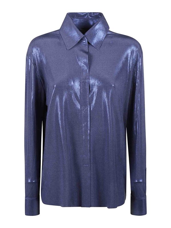 Norma Kamali Chemise - Bleu