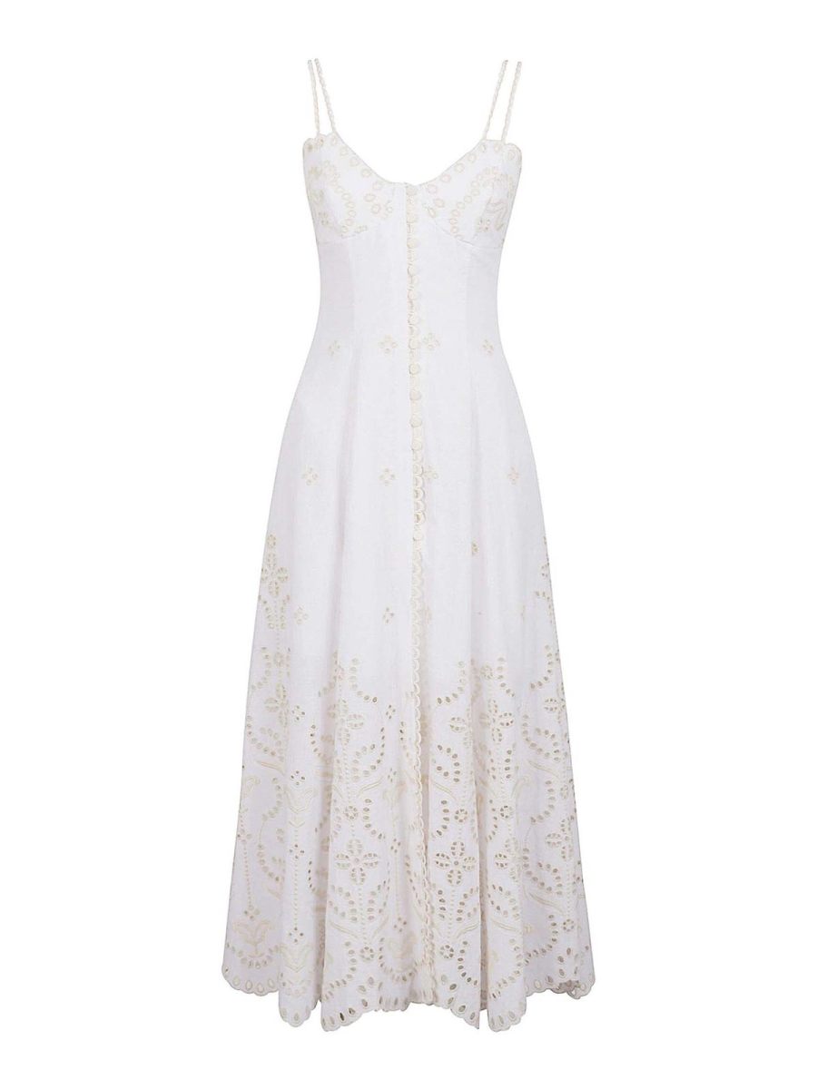 Charo Ruiz Robe Au Genou - Blanc