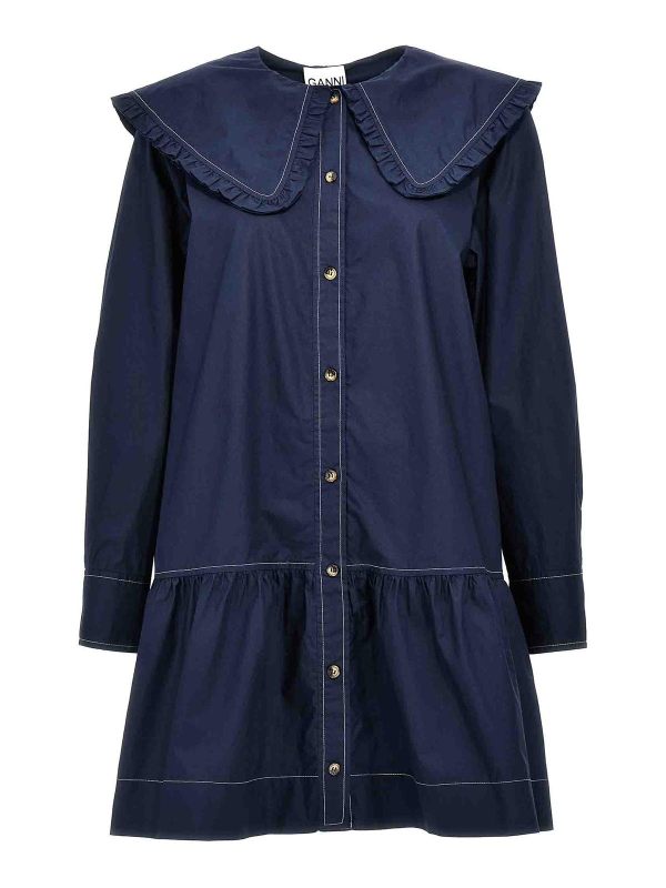 Ganni Robe Courte - Bleu