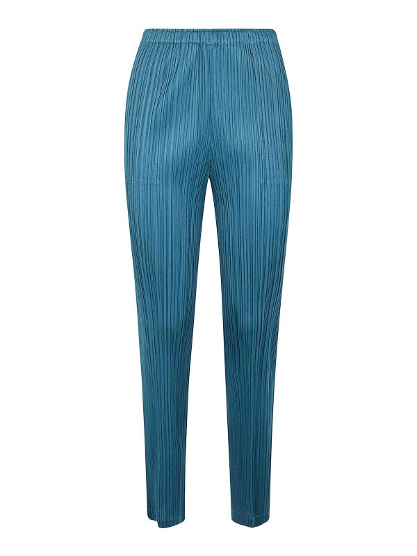 Pleats Please Issey Miyake Pantalons Décontractés - Vert