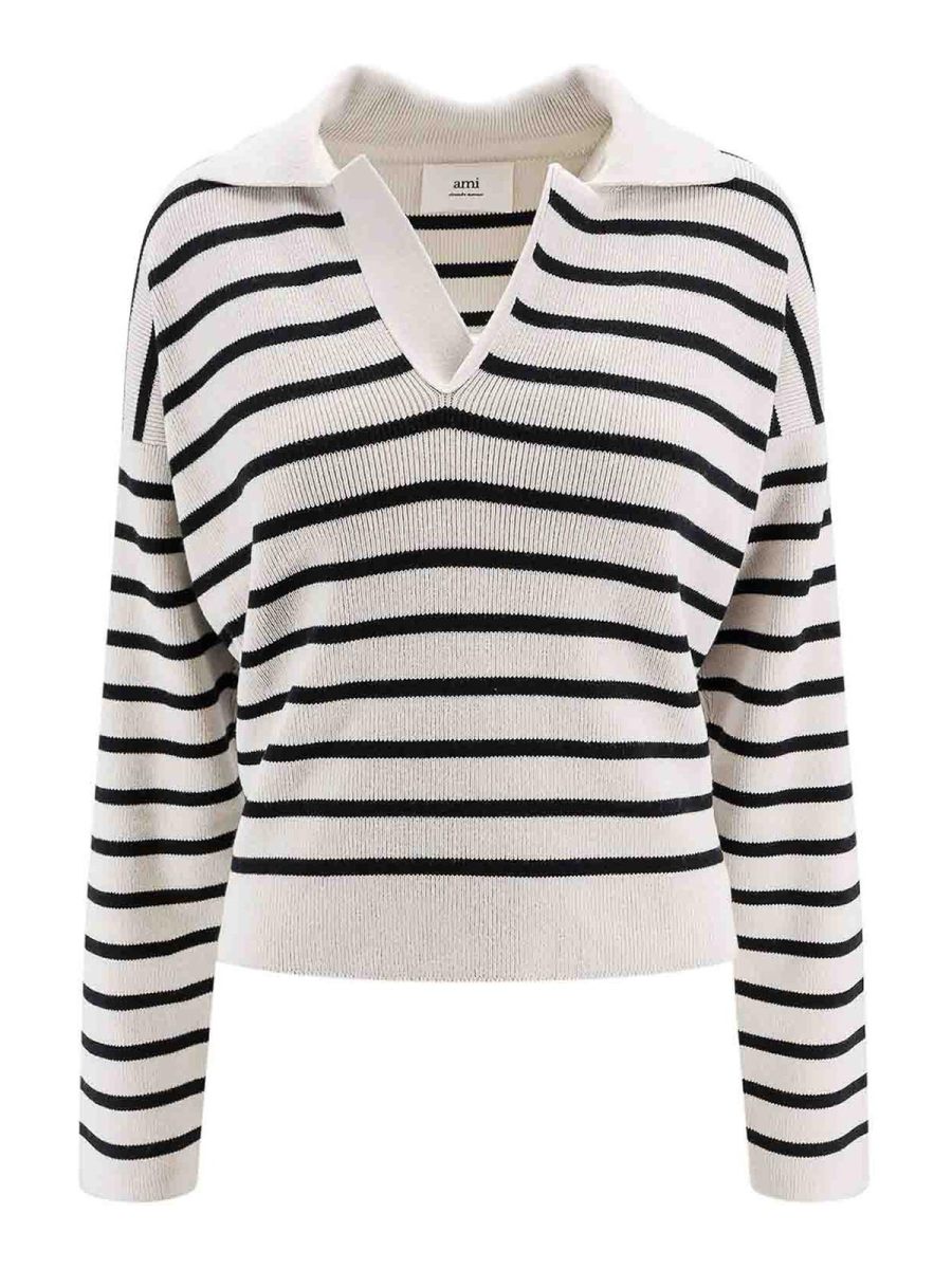 Ami Paris Pull Col Rond - Gris