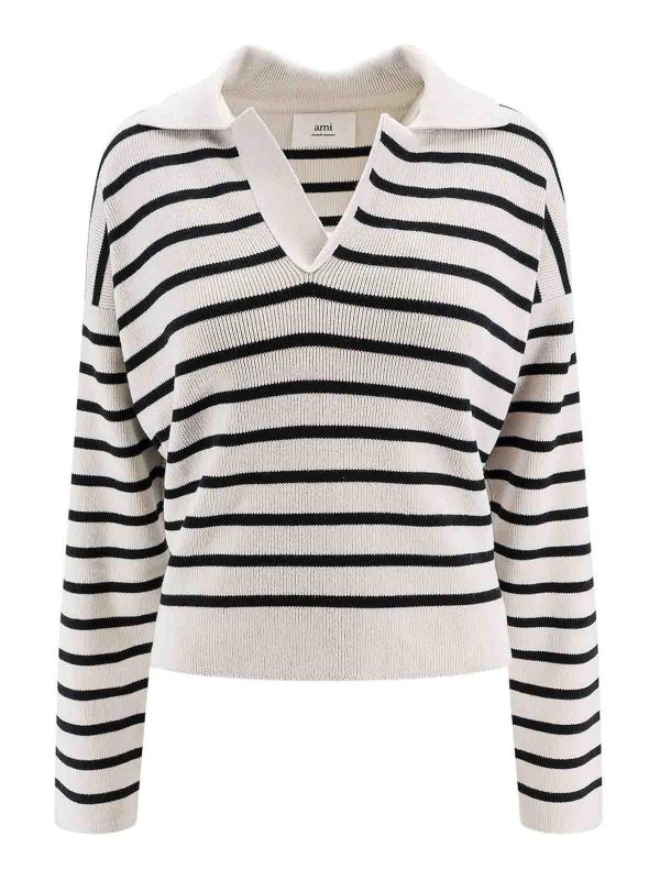 Ami Paris Pull Col Rond - Gris