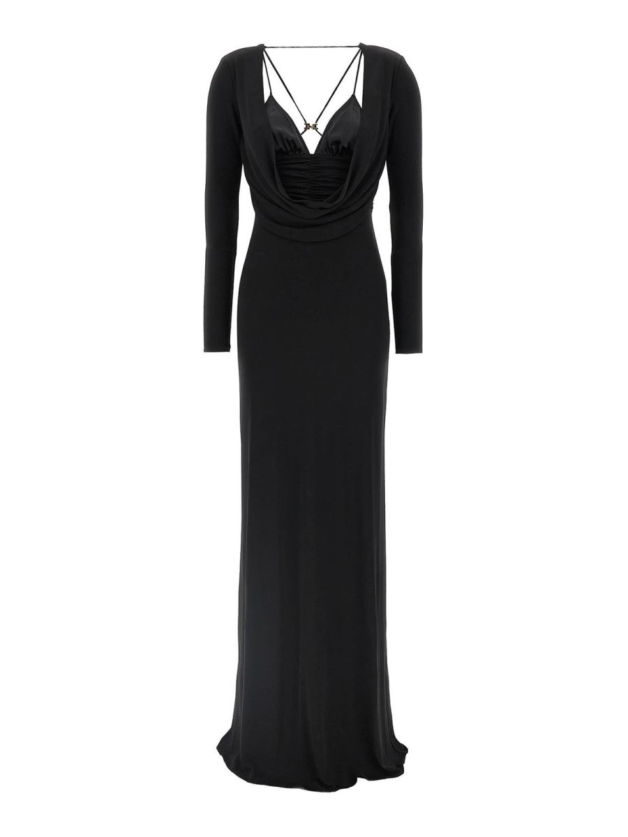 Elisabetta Franchi Robe Au Genou - Noir