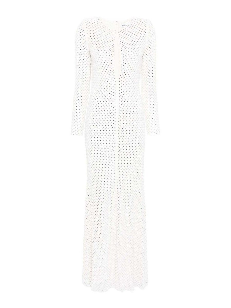 Self Portrait Maxi Robe - Blanc