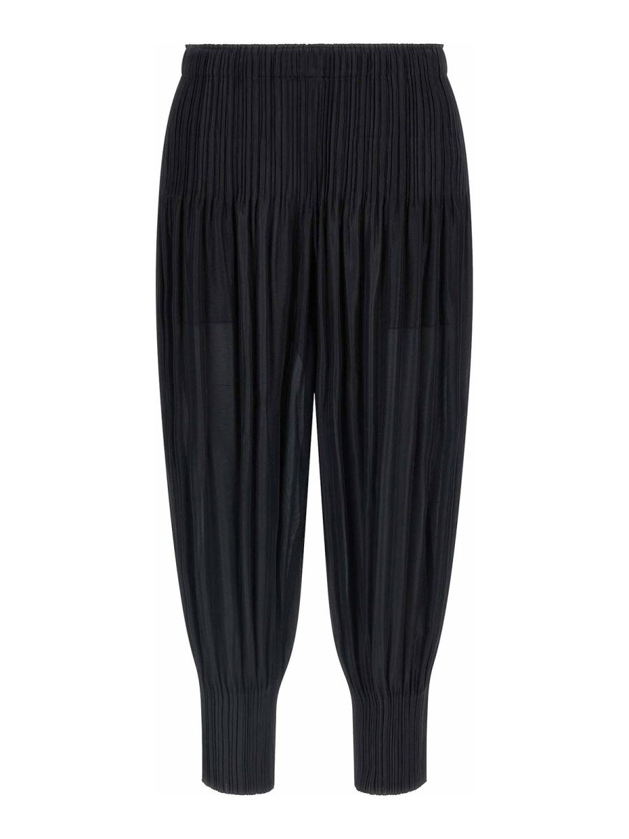 Pleats Please Issey Miyake Pantalons Décontractés - Noir