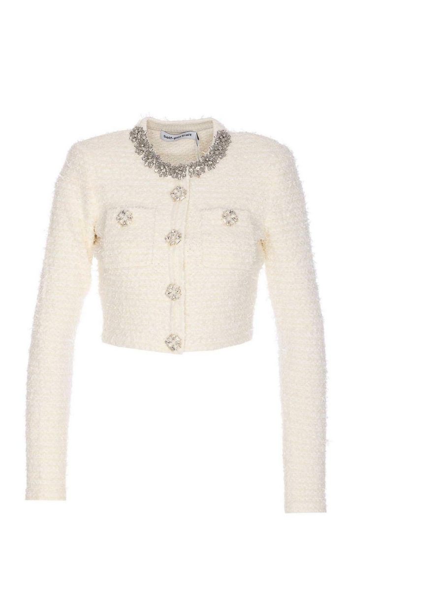 Self Portrait Cardigan - Blanc