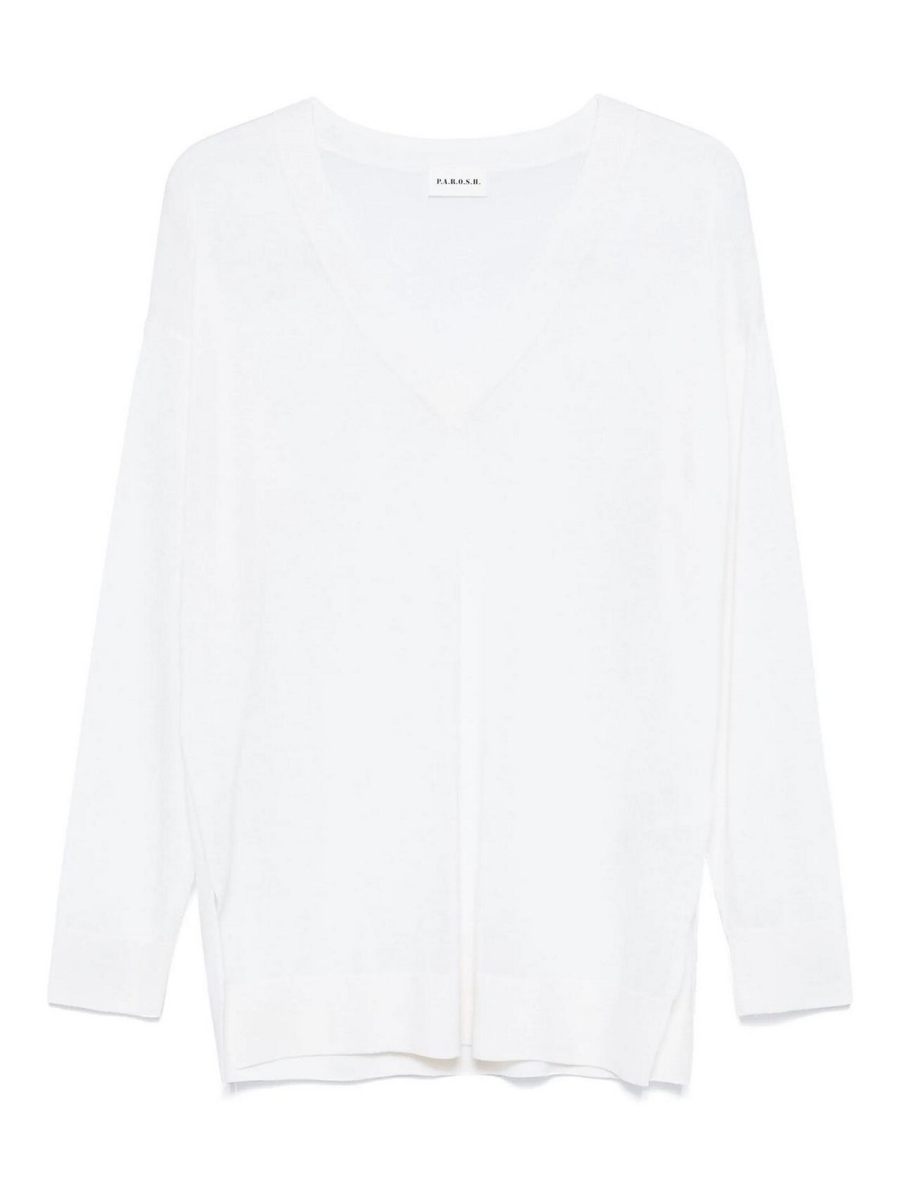 P. A.R. O.S. H. Pull Col Rond - Blanc