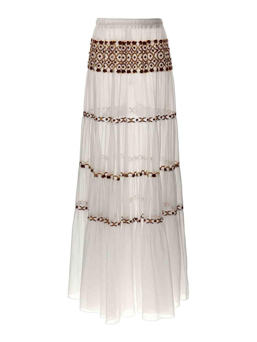 Ermanno Scervino Jupe Midi - Blanc