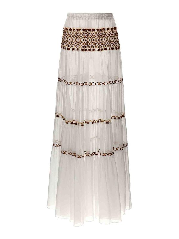 Ermanno Scervino Jupe Midi - Blanc