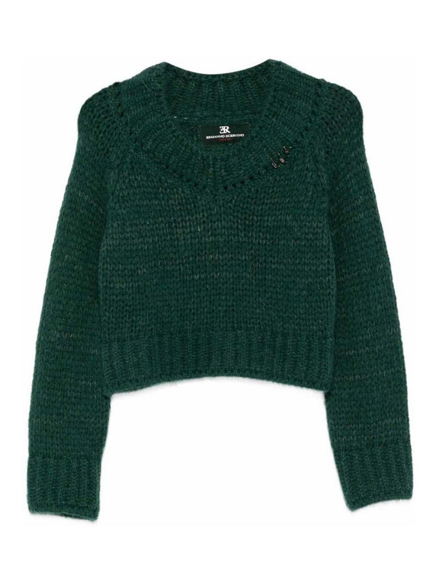 Ermanno Scervino Pull Col Rond - Vert