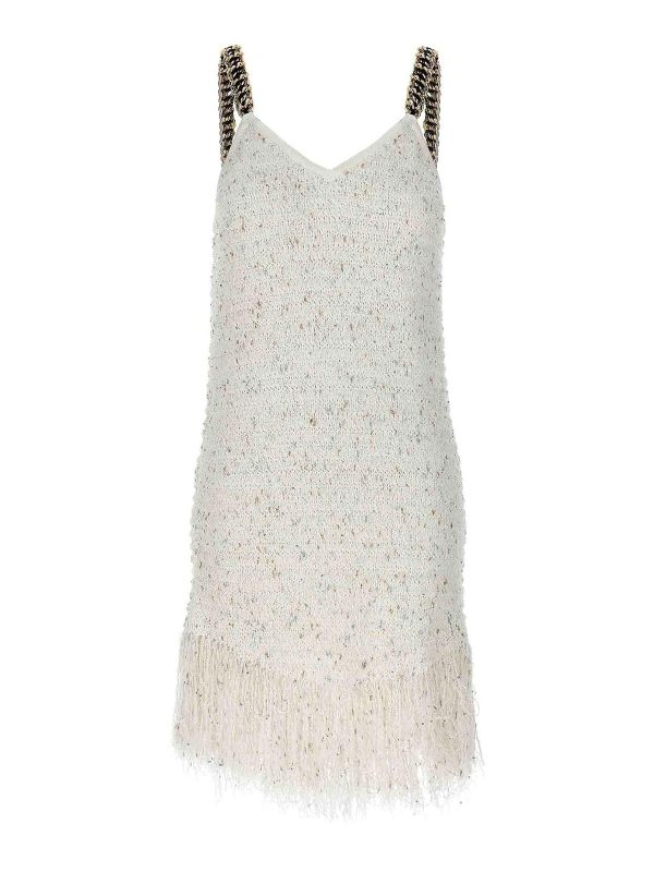 Balmain Robe Au Genou - Blanc