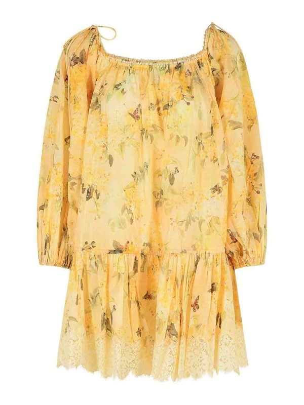 Zimmermann Robe Au Genou - Jaune