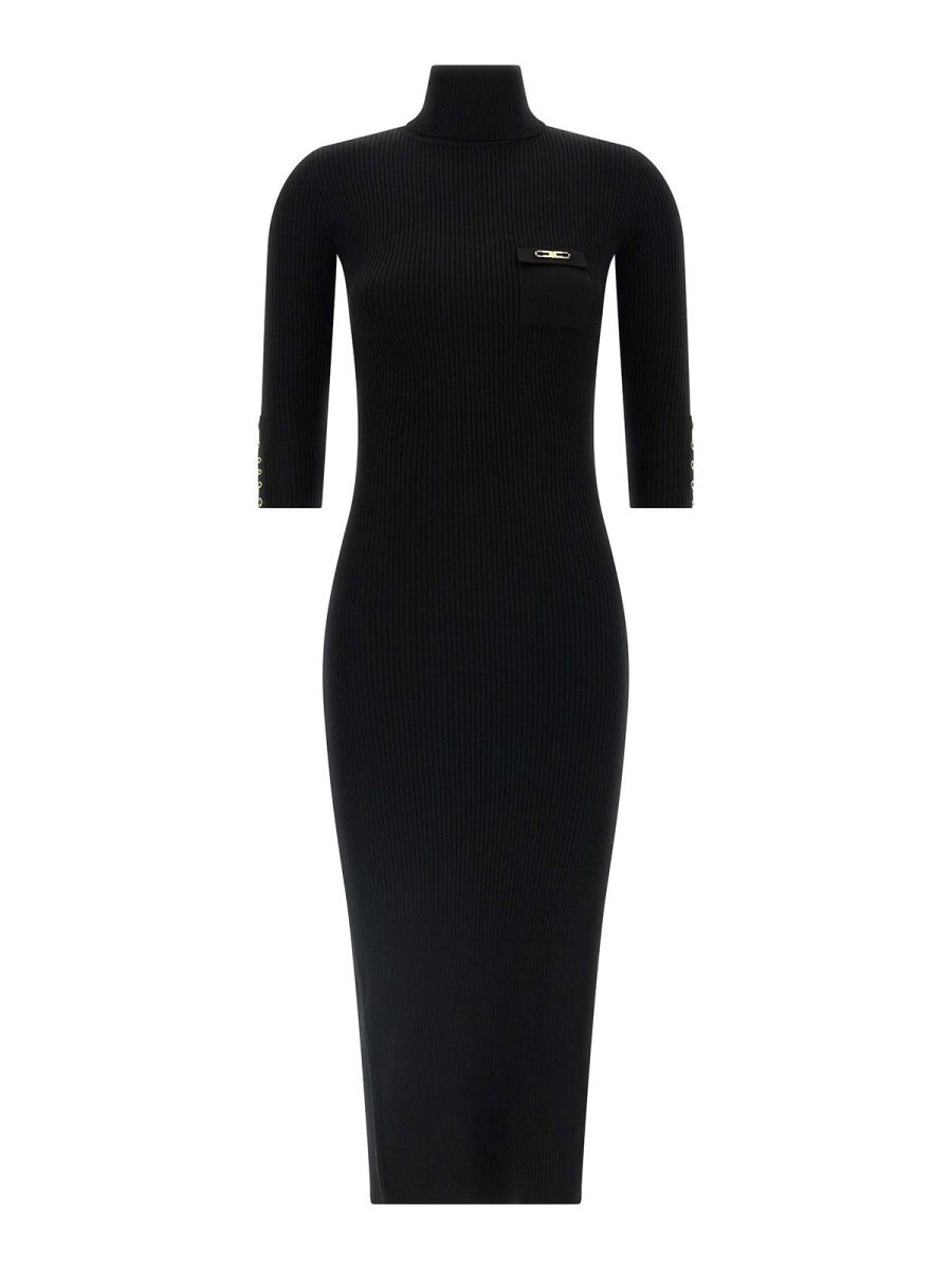 Elisabetta Franchi Robe Au Genou - Noir