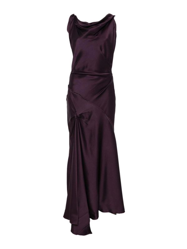 Victoria Beckham Robe Au Genou - Rouge Brun