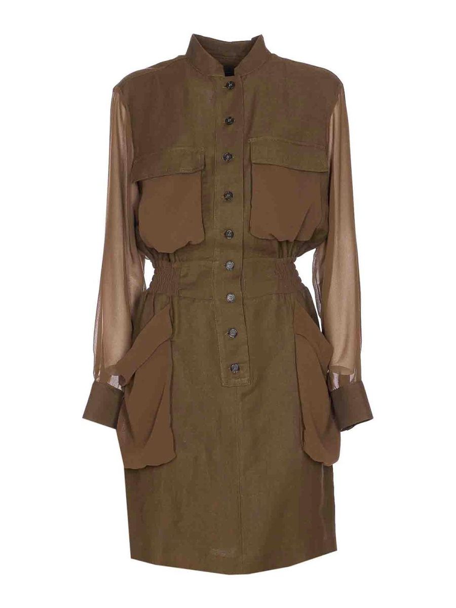 Pinko Robe Au Genou - Vert