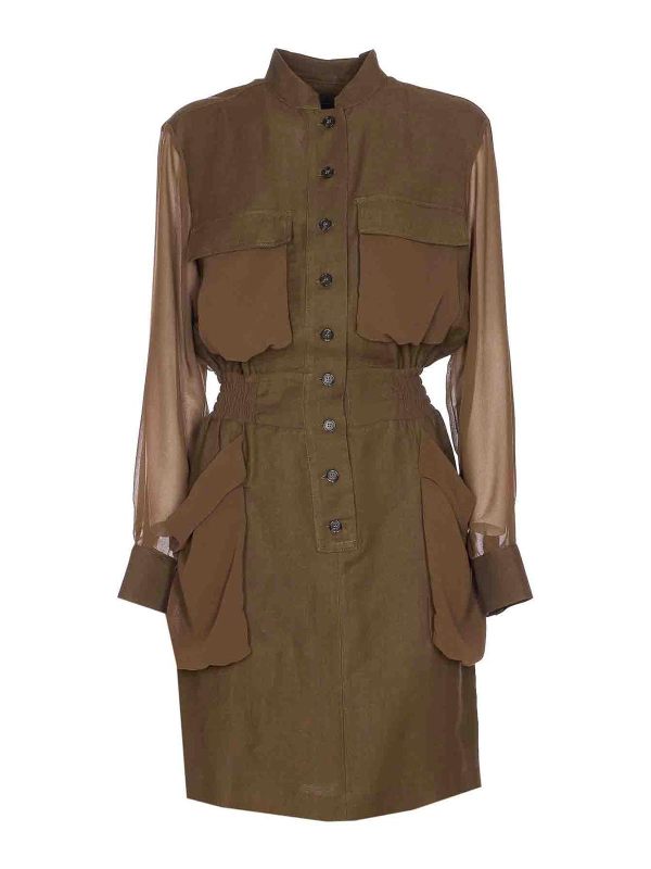 Pinko Robe Au Genou - Vert